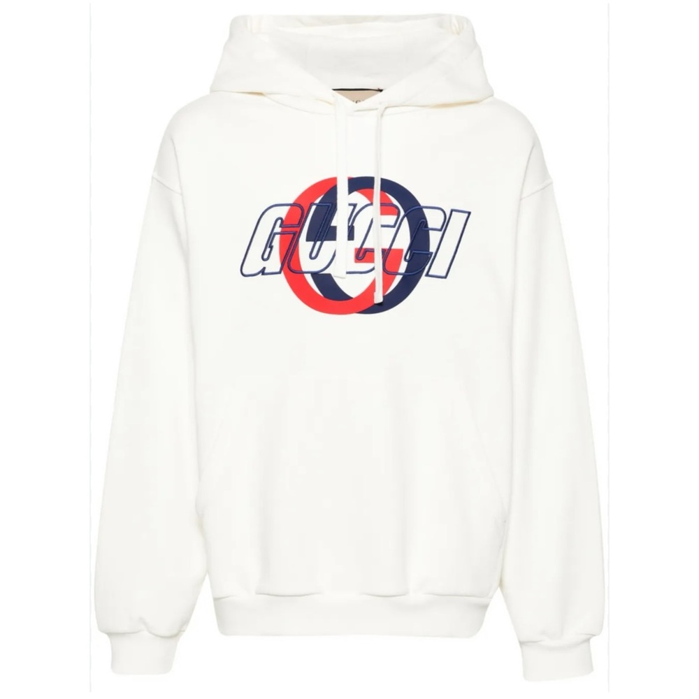 Gucci interlocking graphic jersey, cotton hoodie size XL made in Italy